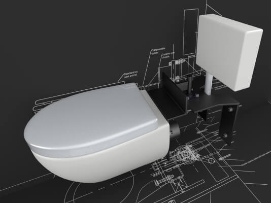 hidealoo plans and blueprints for an installation of a retractable hidden toilet