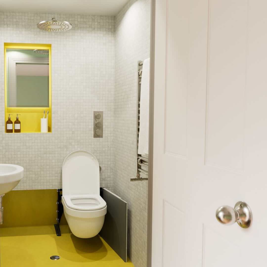wet rooms and shower rooms with a foldaway toilet